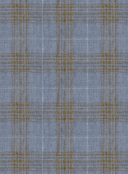 Italian Linen Artic Blue Checks Jacket